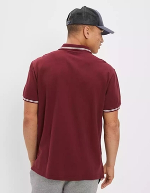 Polos American Eagle AE Super Soft Legend Pique Bordeaux Homme | MQN-63697357